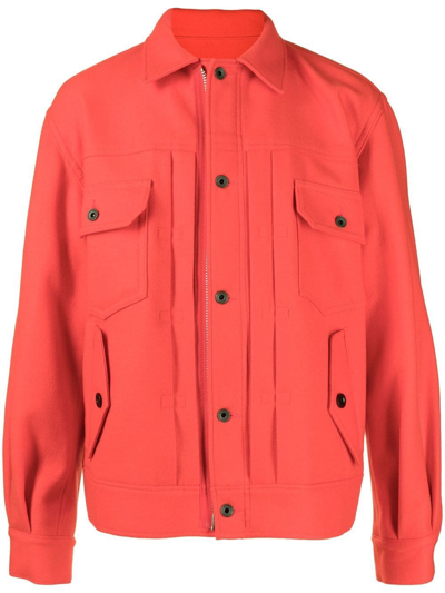 Sacai Four-pocket Box-fit Jacket In Orange