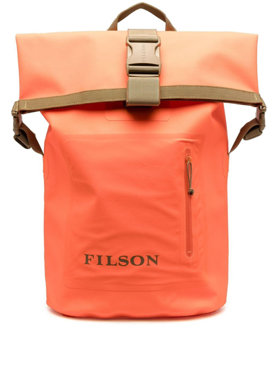 Filson Logo-print Dry Backpack In Orange