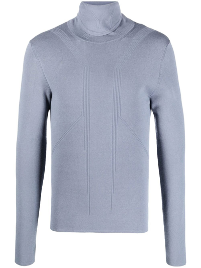 A Better Mistake Panelled-knit Roll Neck Jumper In Grey