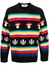 Msgm Wool Crew Neck Sweater In Schwarz