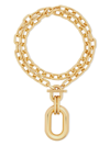 Rabanne Collana Doppia In Ottone Con Pendente In Gold