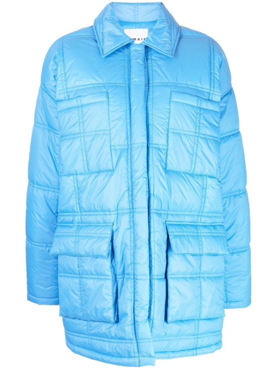 Remain Classic-collar Padded Jacket In Blue