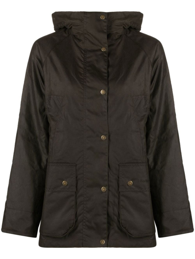 Barbour Button-up Hooded Jacket In Grün