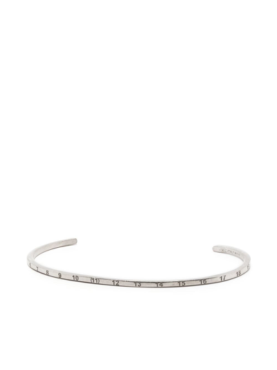 Maison Margiela Numerical Cuff Bracelet In Silver