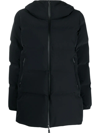 Herno Hooded Padded Coat In Blau