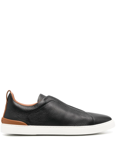 Zegna Triple Stitch Low Top Sneakers In Multicolor
