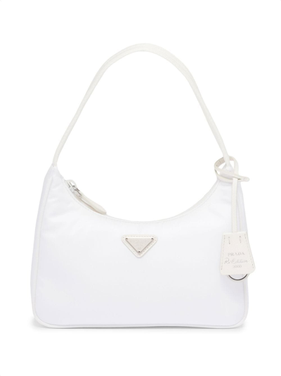 Prada Logo-plaque Mini Bag In Weiss