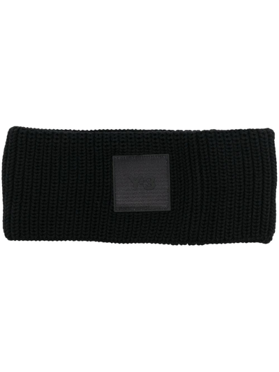 Y-3 Logo-patch Hair Band In Schwarz