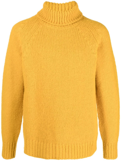Pt Torino Chunky Roll-neck Jumper In Yellow