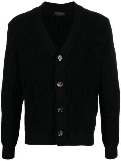 Dell'oglio V-neck Knitted Cardigan In Schwarz