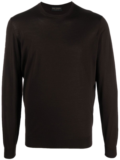 Dell'oglio Crew-neck Merino Jumper In Brown