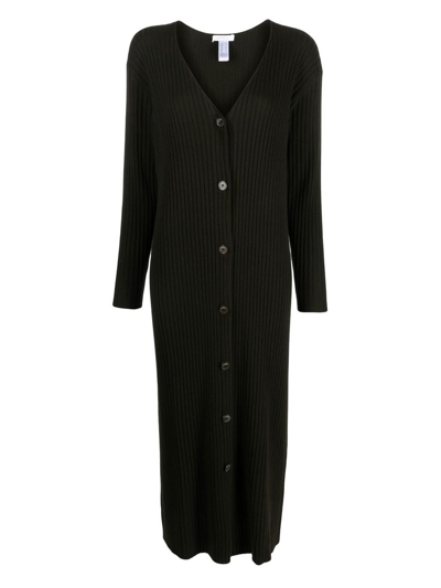 Eres Flirt Buttoned Ribbed-knit Dress In Grün