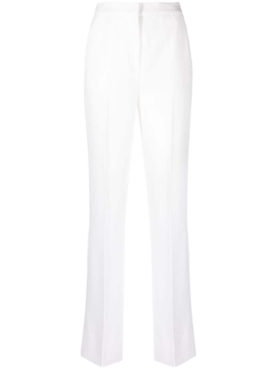 Pinko Pressed-crease Tailored Trousers In White