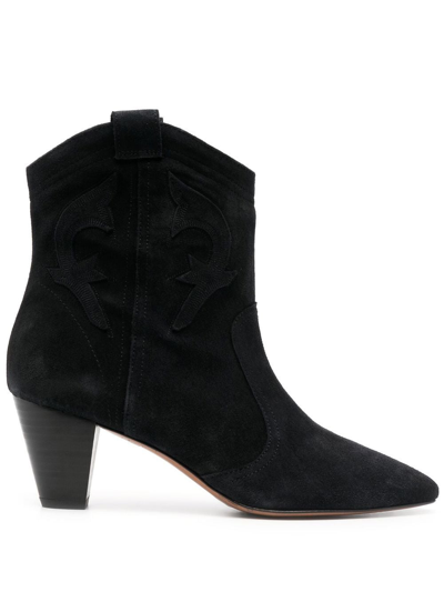 Ba&sh Casey Suede Cowboy Boots In Schwarz