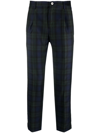 Incotex Plaid-check Print Chino Trousers In Blue