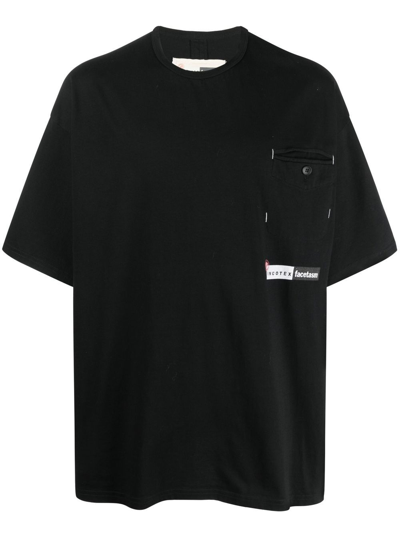 Incotex Logo-patch Short-sleeved T-shirt In Black