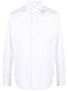 Orian White Slim-fit Shirt With Classic Collar In Weiss