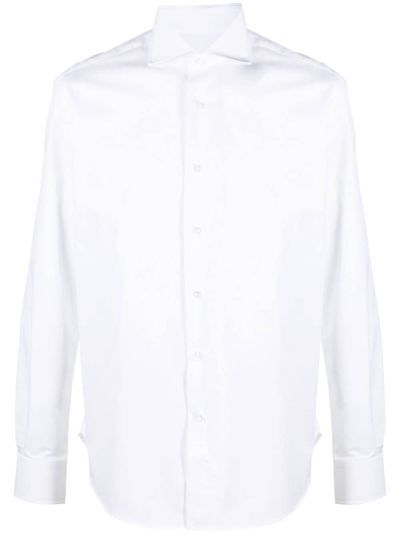 Orian Long-sleeve Button-up Shirt In Weiss