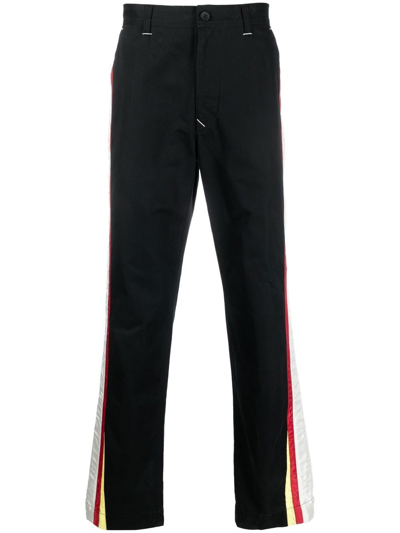 Incotex Striped Straight-leg Trousers In Schwarz