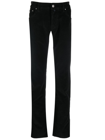 Jacob Cohen Mid-rise Slim-cut Trousers In Black