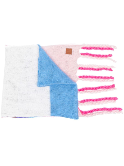 Forte Forte Fringed Colour-block Scarf In Pink