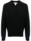 Comme Des Garçons V-neck Long-sleeve Jumper In Schwarz