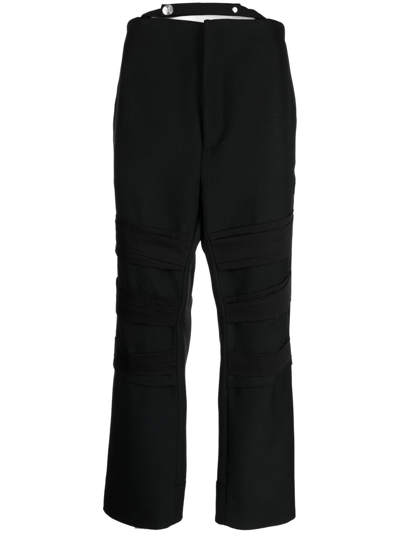 Namacheko Concealed Front-fastening Trousers In Schwarz