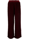 Gold Hawk Straight-leg Velvet Pants In Rot