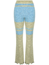 ANDERSSON BELL STRIPED KNITTED FLARED TROUSERS
