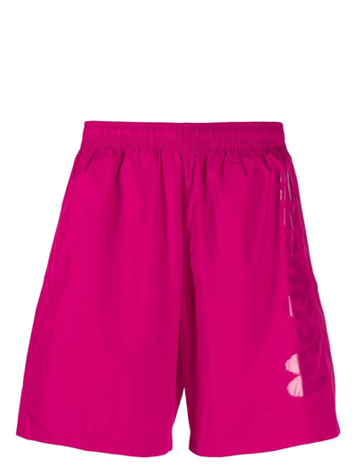 Alexander Mcqueen Logo-print Swim Shorts In Rosa