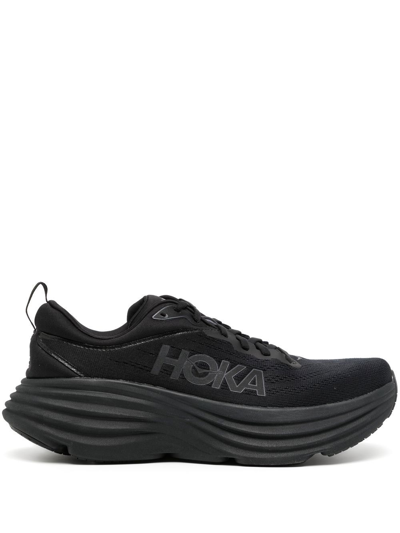 Hoka One One Logo-patch Low-top Sneakers In Black
