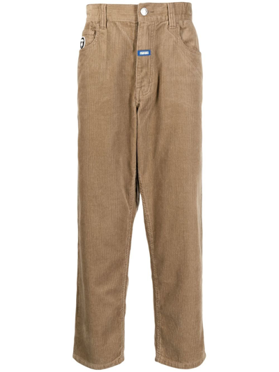 Aape By A Bathing Ape Straight-leg Cotton Trousers In Braun