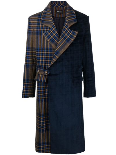 Ahluwalia Blue Two-tone Checked Wool Jacket