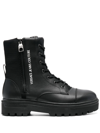 VERSACE JEANS COUTURE LACE-UP LEATHER BOOTS