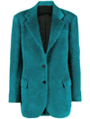 Raf Simons Brushed-finish Single-breasted Blazer In Blau