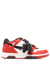 Off-white Out Of Office Calf Leather Sneakers In Red