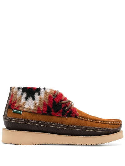 Sebago Miwak Aztec Suede Ankle Boots In Camel Camo