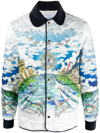 Casablanca Men's Printed Quilted Hunting Jacket In White