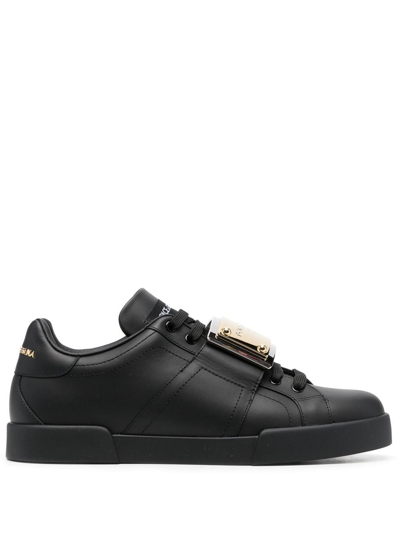 Dolce & Gabbana Black Low-top Sneakers In Schwarz