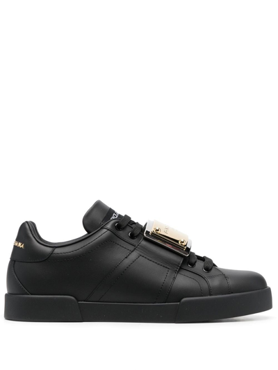 Dolce & Gabbana Black Low-top Trainers In Schwarz