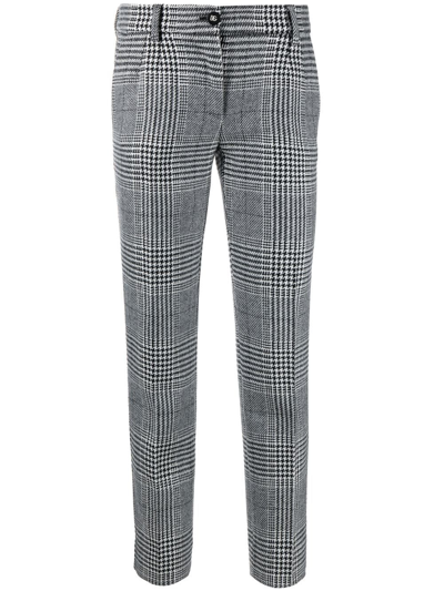 Dolce & Gabbana Virgin Wool Tartan Trousers In Schwarz