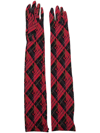 Marine Serre Moon Diamante-print Stretch-woven Gloves In Rot