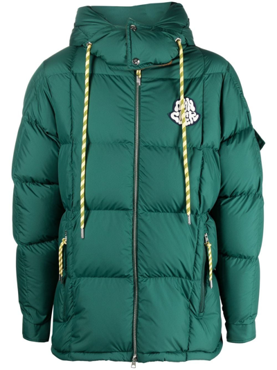 Moncler Mariveles Quilted Down Short Parka In Green