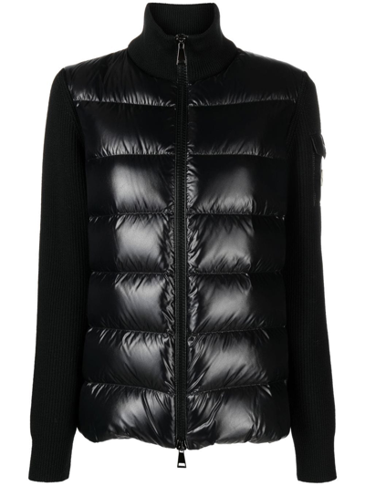 Moncler Panelled Down-filled Jacket In Black