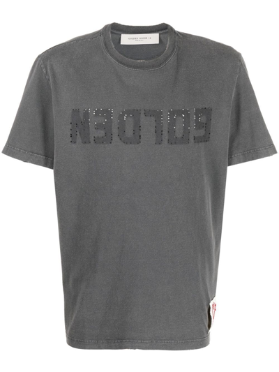 GOLDEN GOOSE PERFORATED LOGO-DETAIL T-SHIRT