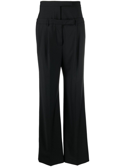 Ac9 High-rise Double Waistband Trousers In Schwarz