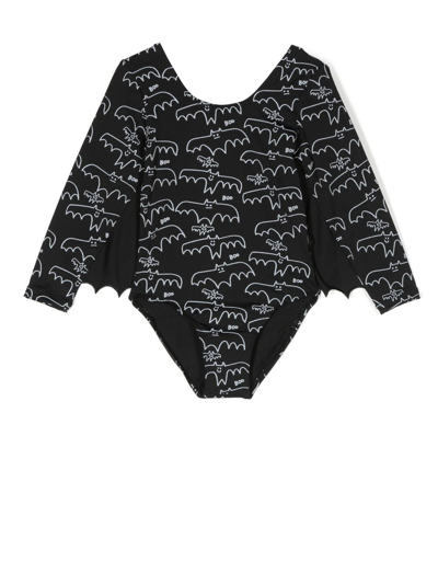 Stella Mccartney Bat-print Bodysuit In Schwarz