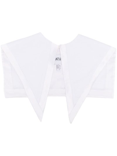 Atu Body Couture Oversize Point-collar Shawl In Weiss