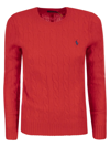 Polo Ralph Lauren Slim-fit Cable Knit In Rosso