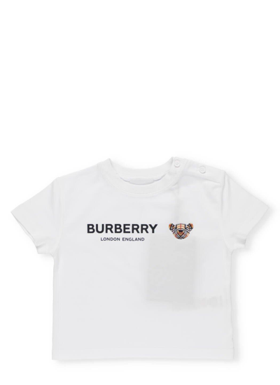 Burberry Babies' Thomas Bear Motif T-shirt In White
